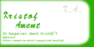 kristof ament business card